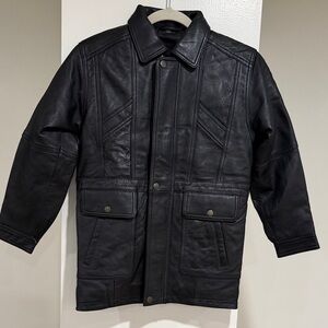 Vintage 80s women’s Ital Leather Collection black leather jacket size small